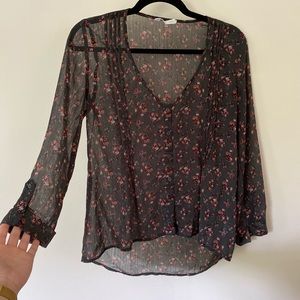 Sheer floral blouse
